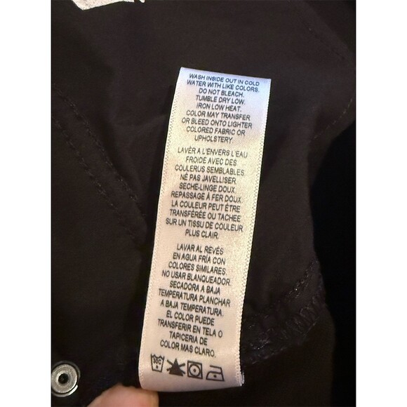 FRAME The Straight Baggy Jeans Womens Size 32 Black Wide-Leg Raw Hem - Picture 10 of 12